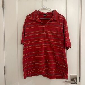 Vintage Organic Cotton Retro 90s Patagonia Red Striped Polo Shirt Classic Summer